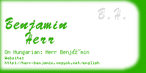 benjamin herr business card